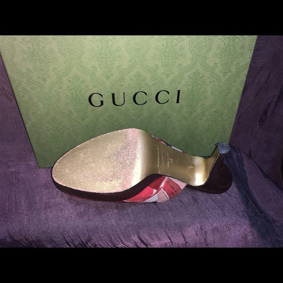 “DONATED” Emilio Pucci, Corduroy w/ Brass Buckle, Platform Heeled Mules, S 40 - Picture 3 of 10